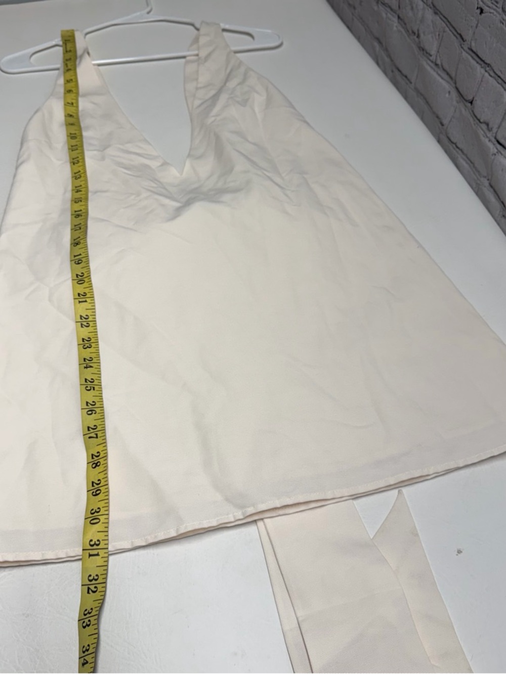 STAUD Cream Bow-Detail Mini Dress size small - Picture 4 of 9